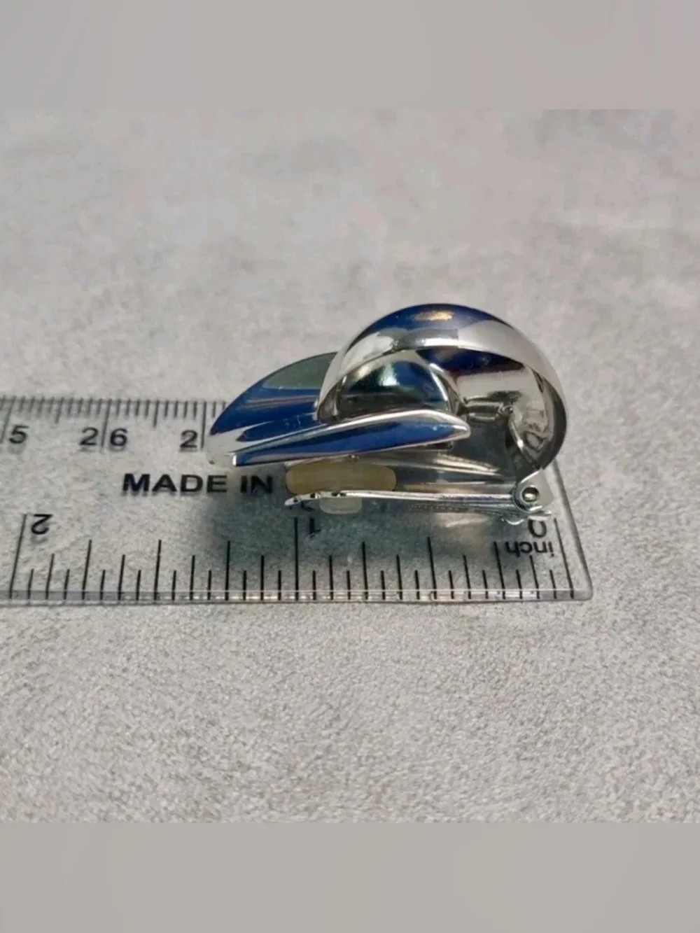 NEW! Christian Dior Vintage Silver Tone Art Deco Knot Retro 80s Clip-On Earrings - Picture 4 of 6